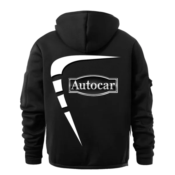 Autocar Trucks Gift For Truckers Exclusive Logo Fashion Hoodie Half Zipper BLT5225ATC - Black - Image 3