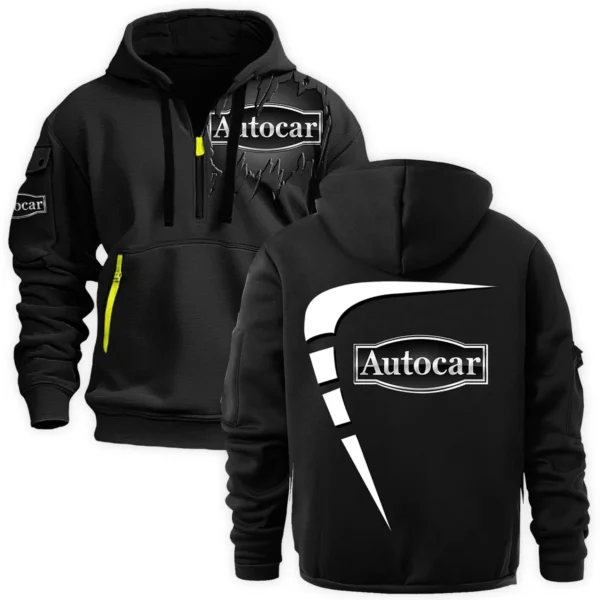 Autocar Trucks Gift For Truckers Exclusive Logo Fashion Hoodie Half Zipper BLT5225ATC - Black