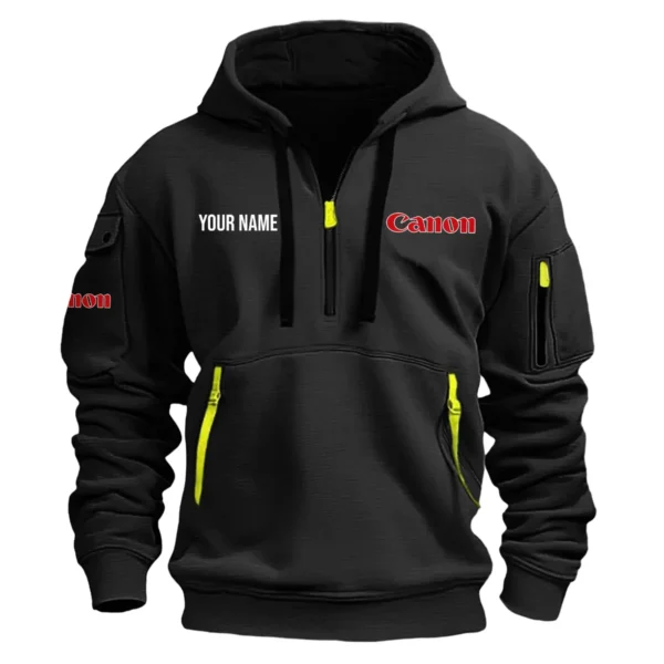 Canon Photography Custom Name Gift For Photographers Fashion Hoodie Half Zipper BLPT1411240A2CN1HHZ - Black