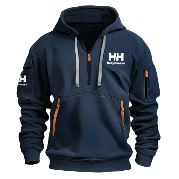 Helly Hansen Outdoor Clothing Brand Gift For Photographers Fashion Hoodie Half Zipper BLBR2911240A1HH - Navy