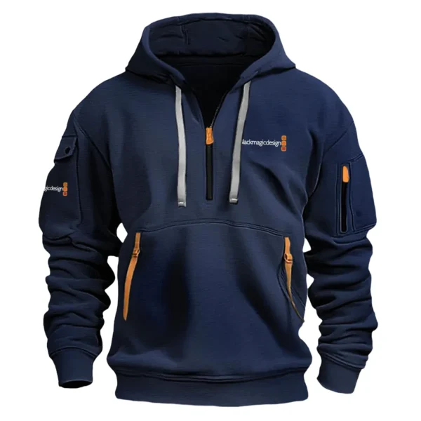 Blackmagic Design Photography Gift For Photographers Fashion Hoodie Half Zipper BLNP1707240A1BMDHHZ - Navy