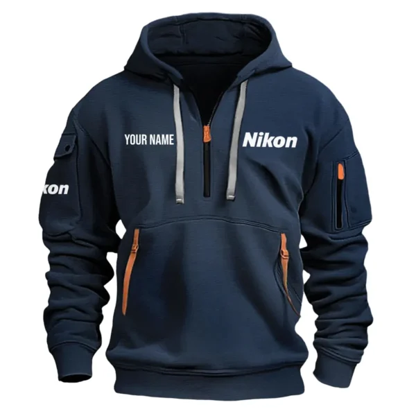 Nikon Photography Custom Name Gift For Photographers Fashion Hoodie Half Zipper BLPT1411240A2NKHHZ - Navy