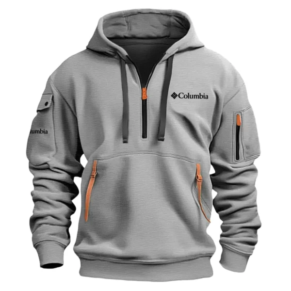Columbia Sportswear Outdoor Clothing Brand Gift For Photographers Fashion Hoodie Half Zipper BLBR2911240A1CS - Gray
