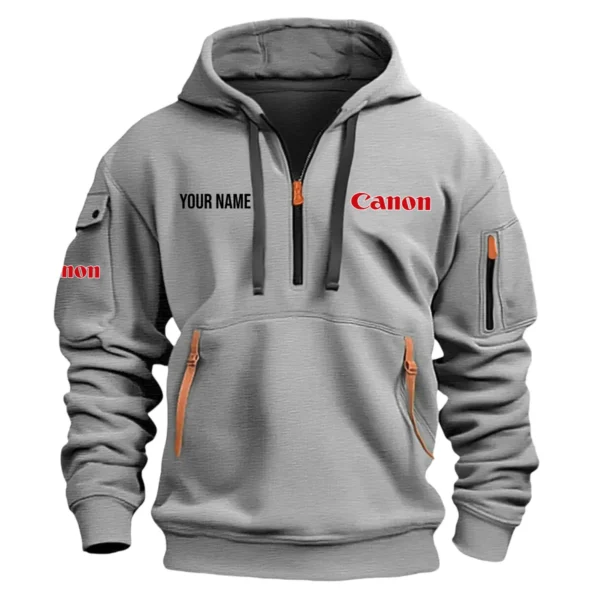 Canon Photography Custom Name Gift For Photographers Fashion Hoodie Half Zipper BLPT1411240A2CN1HHZ - Gray