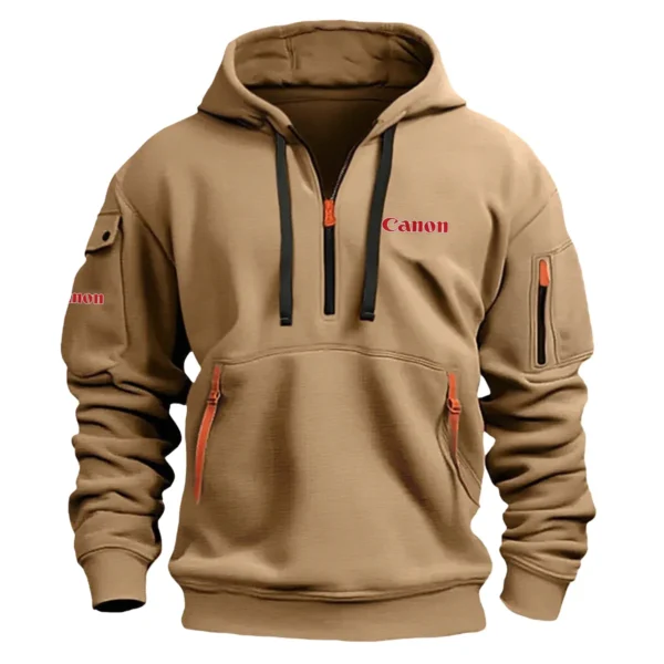 Canon Photography Gift For Photographers Fashion Hoodie Half Zipper BLNP1707240A1CNHHZ - Khaki