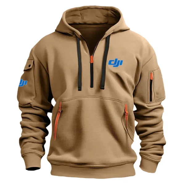 DJI Photography Gift For Photographers Fashion Hoodie Half Zipper BLNP1707240A1DJIHHZ - Khaki