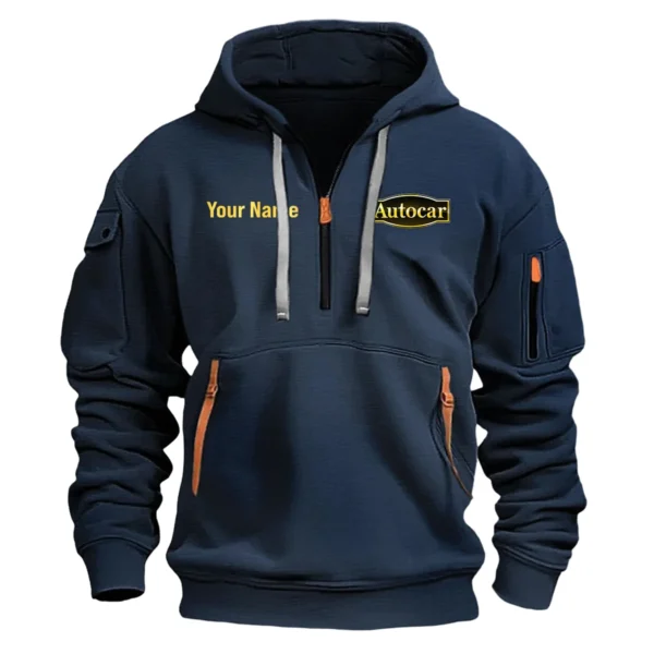 Autocar Trucks Gift For Truckers Exclusive Logo Fashion Hoodie Half Zipper BLT5325A2ATC - Navy - Image 2