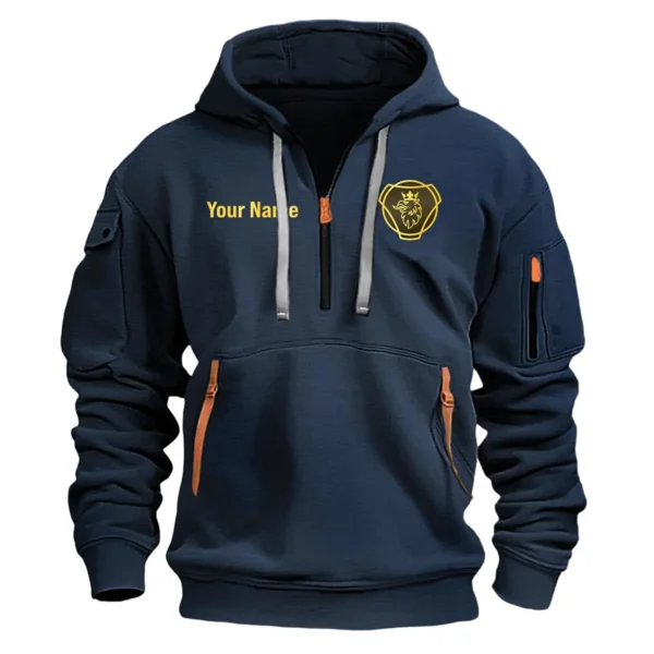 Scania Gift For Truckers Exclusive Logo Fashion Hoodie Half Zipper BLT5325A2SCA - Navy - Image 2