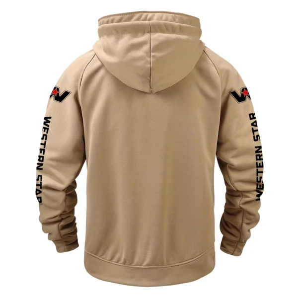 Western Star Gift For Truckers Exclusive Logo Tactical Quarter Zip Hoodie BLT3225WS - Khaki - Image 3