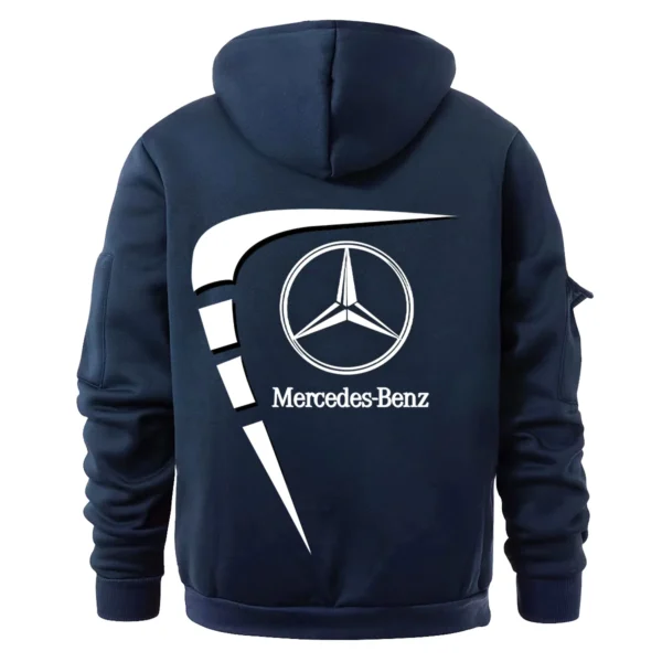 Mercedes-Benz Trucks Gift For Truckers Exclusive Logo Fashion Hoodie Half Zipper BLT5225MB - Navy - Image 3