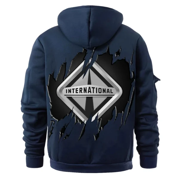 International Trucks Gift For Truckers Exclusive Logo Fashion Hoodie Half Zipper BLT5325A1IT - Navy - Image 3