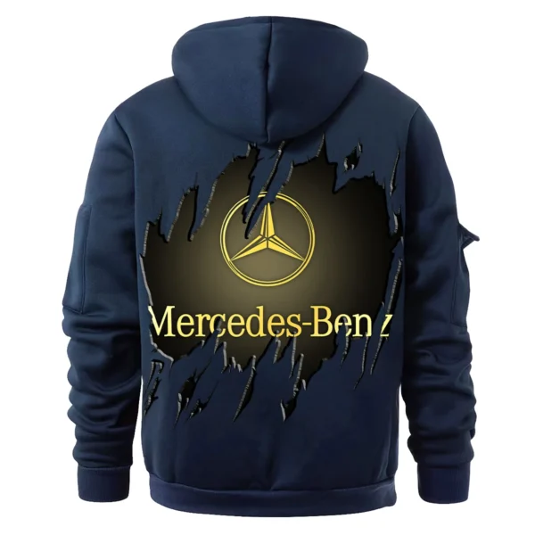 Mercedes-Benz Trucks Gift For Truckers Exclusive Logo Fashion Hoodie Half Zipper BLT5325A2MB - Navy - Image 3