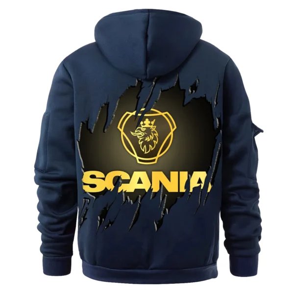 Scania Gift For Truckers Exclusive Logo Fashion Hoodie Half Zipper BLT5325A2SCA - Navy - Image 3