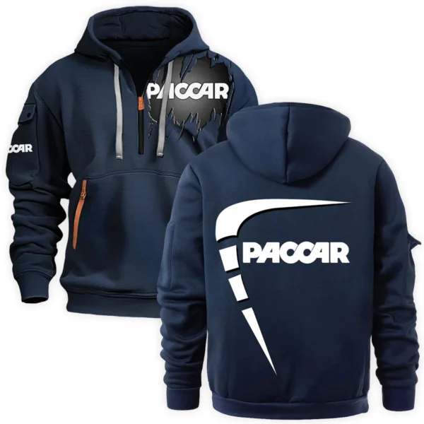 Paccar Gift For Truckers Exclusive Logo Fashion Hoodie Half Zipper BLT5225PAC - Navy