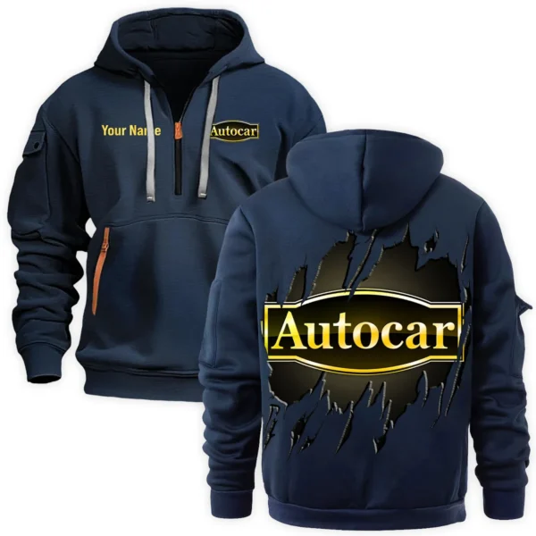 Autocar Trucks Gift For Truckers Exclusive Logo Fashion Hoodie Half Zipper BLT5325A2ATC - Navy