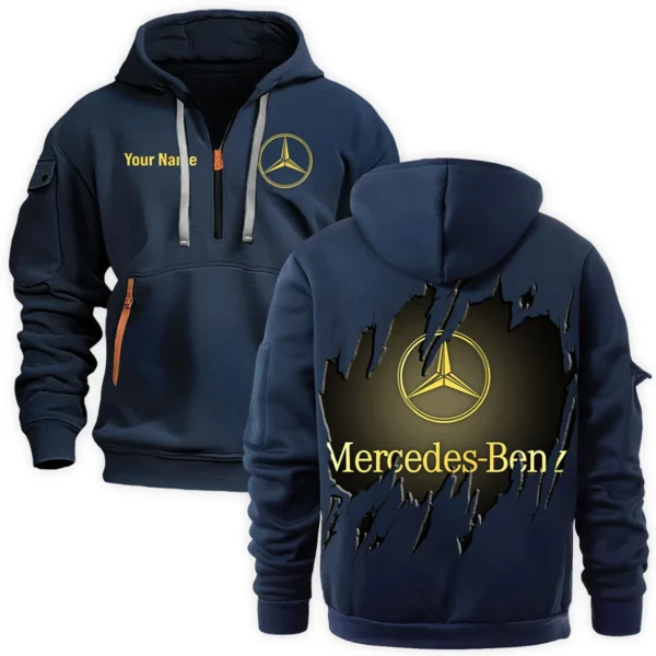 Mercedes-Benz Trucks Gift For Truckers Exclusive Logo Fashion Hoodie Half Zipper BLT5325A2MB - Navy