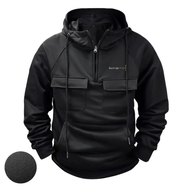Blackmagic Design Photography Gift For Photographers Tactical Quarter Zip Hoodie BLPV99240ABMDQZH - Black - Image 2