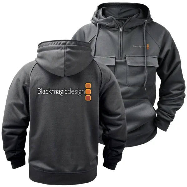 Blackmagic Design Photography Gift For Photographers Tactical Quarter Zip Hoodie BLPV99240ABMDQZH - Gray