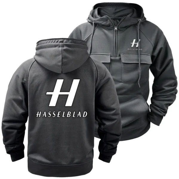 Hasselblad Photography Gift For Photographers Tactical Quarter Zip Hoodie BLPV99240AHSBQZH - Gray