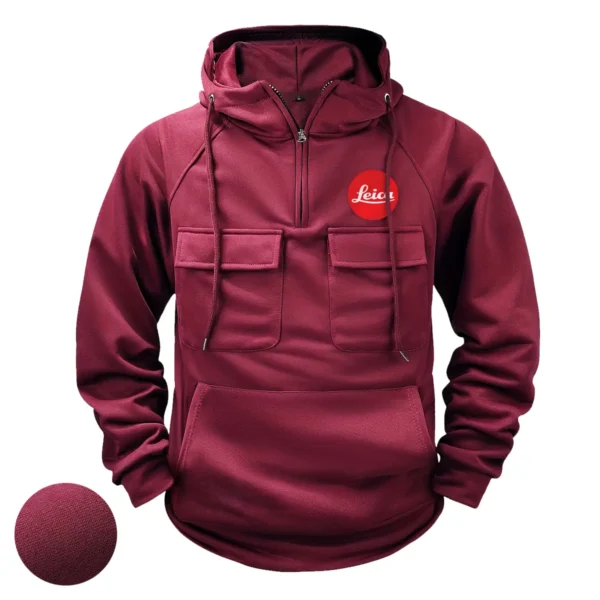 Leica Photography Gift For Photographers Tactical Quarter Zip Hoodie BLPV99240ALCQZH - WineRed - Image 2