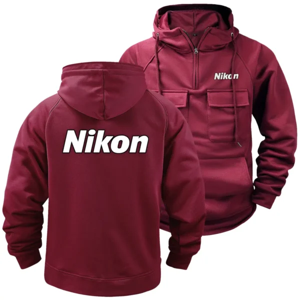 Nikon Photography Gift For Photographers Tactical Quarter Zip Hoodie BLPV99240ANKQZH - WineRed