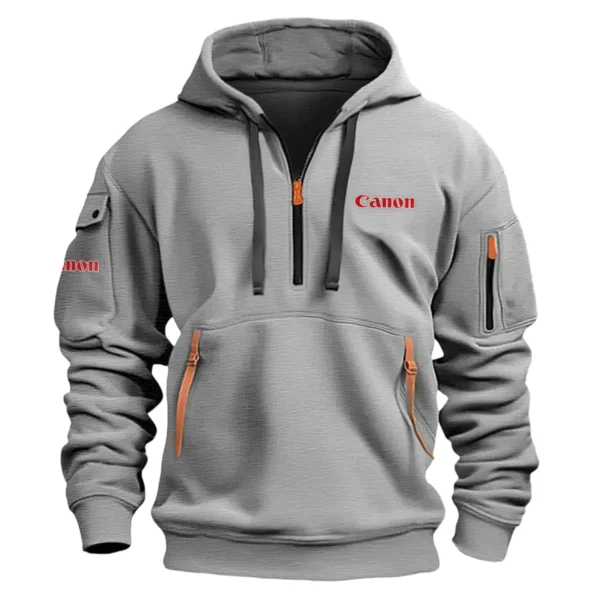 Canon Photography Gift For Photographers Fashion Hoodie Half Zipper BLPV1505240A01CN - Gray