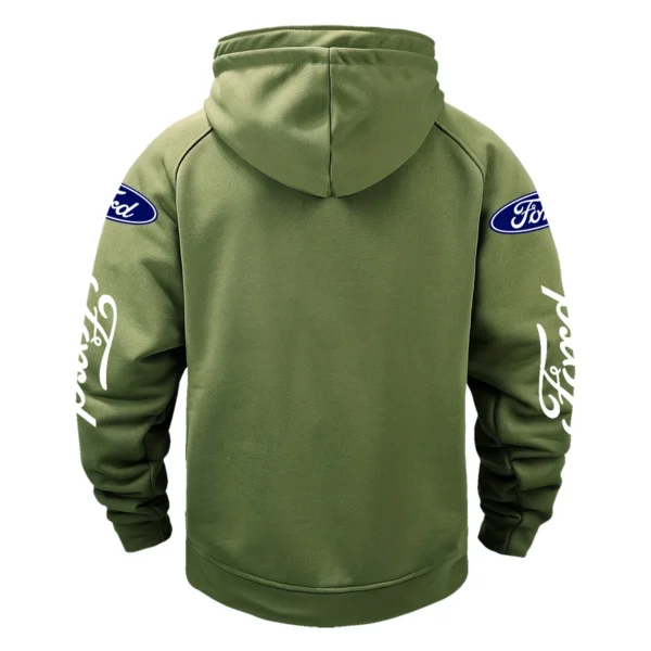 Ford Trucks Gift For Truckers Exclusive Logo Tactical Quarter Zip Hoodie BLT3225FT - ArmyGreen - Image 3