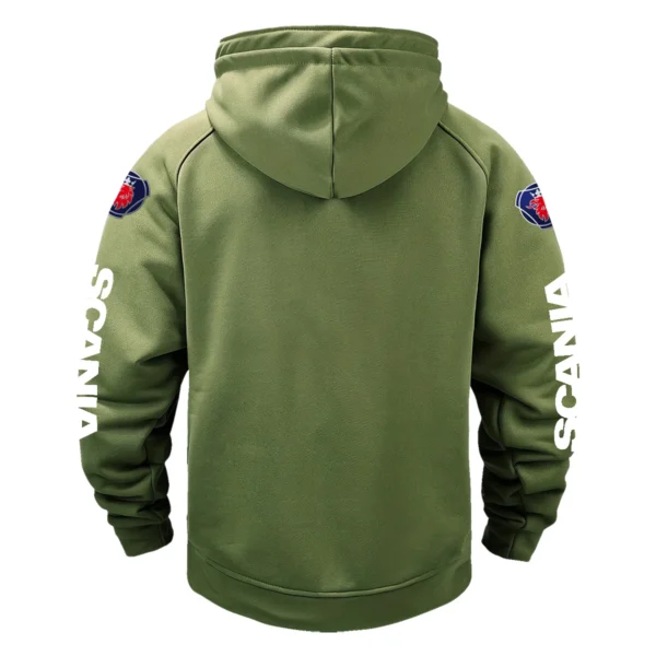 Scania Gift For Truckers Exclusive Logo Tactical Quarter Zip Hoodie BLT3225SCA - ArmyGreen - Image 3