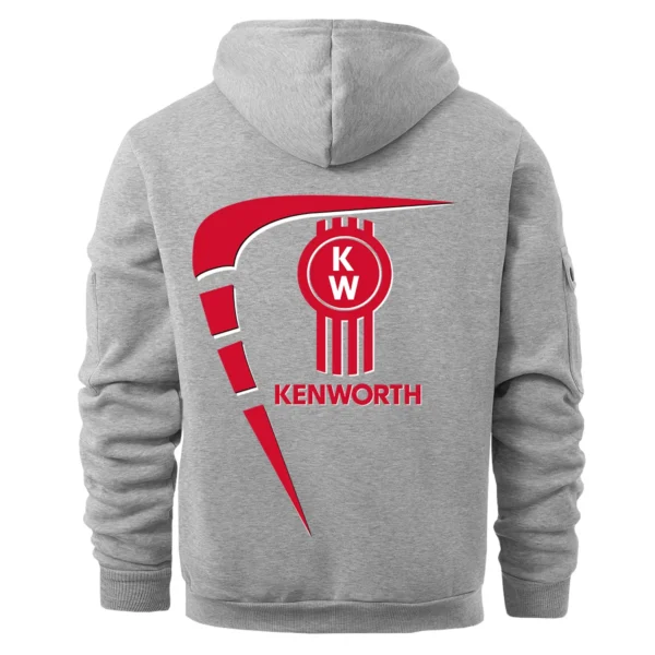 Kenworth Gift For Truckers Exclusive Logo Fashion Hoodie Half Zipper BLT5225KW - Gray - Image 3