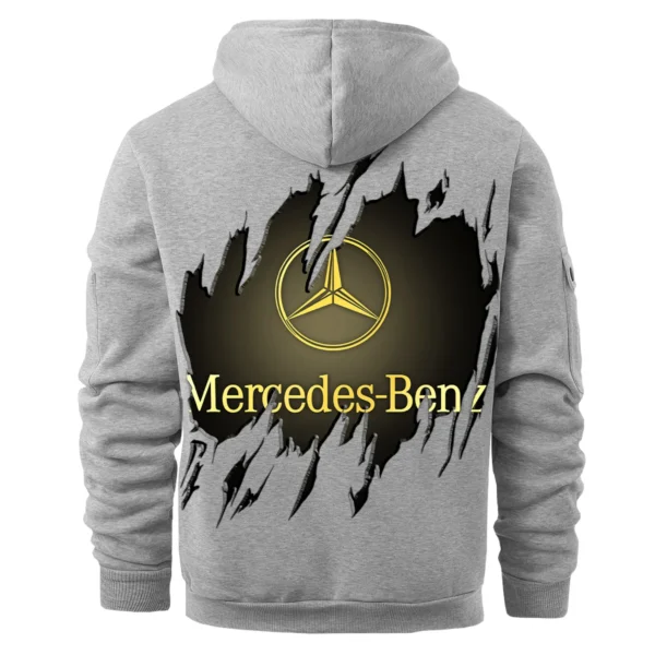 Mercedes-Benz Trucks Gift For Truckers Exclusive Logo Fashion Hoodie Half Zipper BLT5325A2MB - Gray - Image 3
