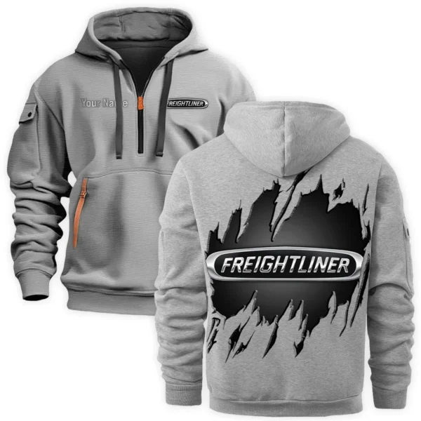 Freightliner Gift For Truckers Exclusive Logo Fashion Hoodie Half Zipper BLT5325A1FRE - Gray