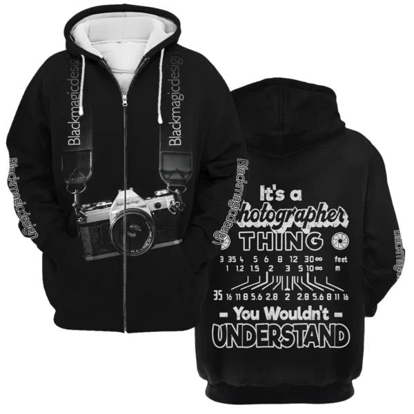 It's A Photographer Thing You Wouldn't Understand Blackmagic Design Photography Gift For Photographers All Over Prints BL2510240A2BMD - Zipper Hoodie