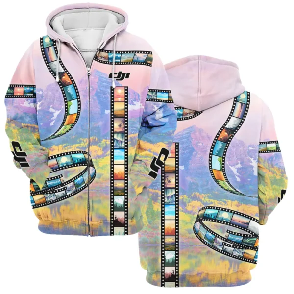 Film Reel Pattern DJI Photography Gift For Photographers All Over Prints BL2910240A1DJI - Zipper Hoodie