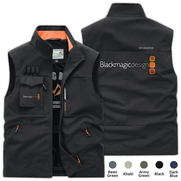 Blackmagic Design Photography Gift For Photographers Outdoor Vest BLPV99240ABMDOSV - Black