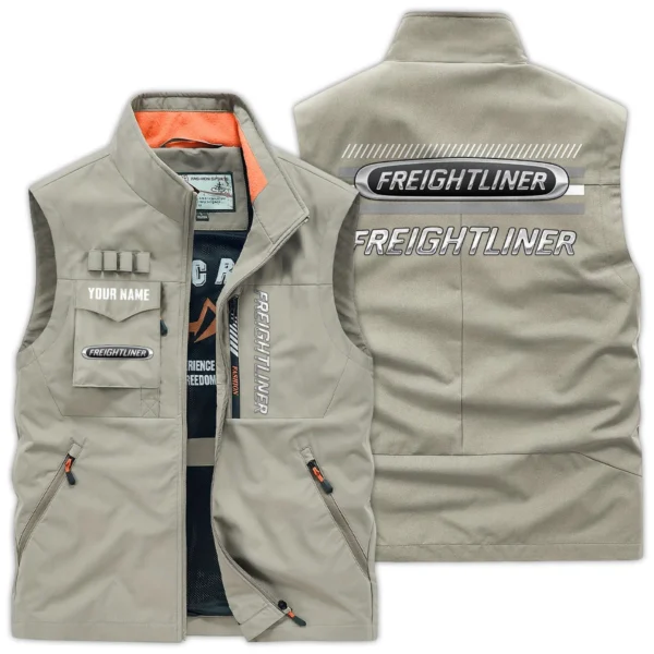 Freightliner Gift For Truckers Exclusive Logo Outdoor Vest BLT14225FRE - Khaki