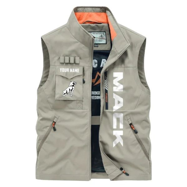 Mack Trucks Gift For Truckers Exclusive Logo Outdoor Vest BLT15225MT - Khaki