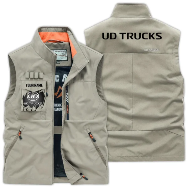UD Trucks Gift For Truckers Exclusive Logo Outdoor Vest BLT4225UD - Khaki