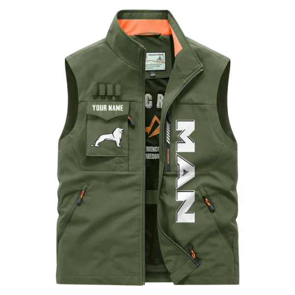MAN Truck Gift For Truckers Exclusive Logo Outdoor Vest BLT15225MAN - ArmyGreen