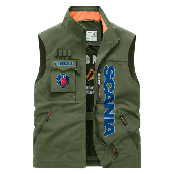 Scania Gift For Truckers Exclusive Logo Outdoor Vest BLT15225SCA - ArmyGreen