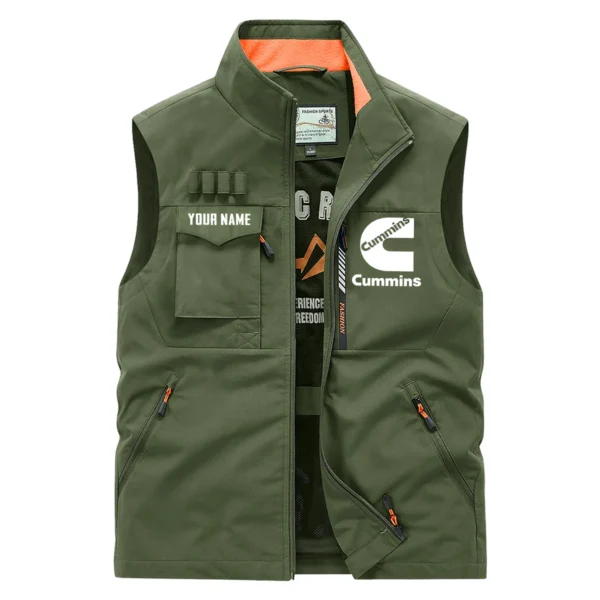 Cummins Gift For Truckers Exclusive Logo Outdoor Vest BLT17225CM - ArmyGreen