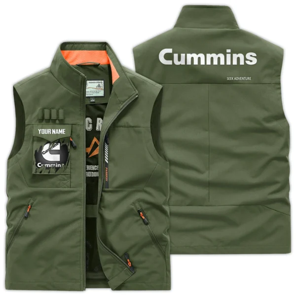 Cummins Gift For Truckers Exclusive Logo Outdoor Vest BLT4225CM - ArmyGreen