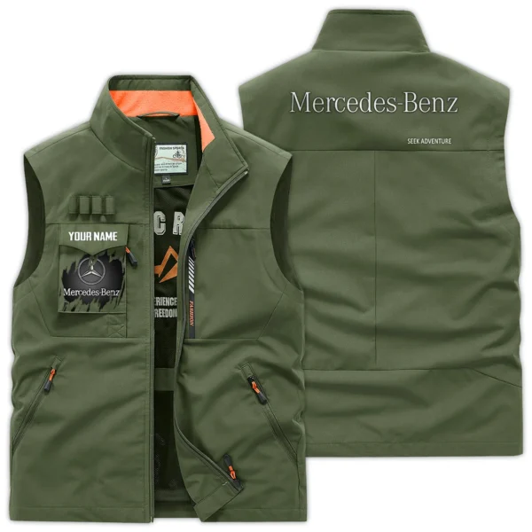 Mercedes-Benz Trucks Gift For Truckers Exclusive Logo Outdoor Vest BLT4225MB - ArmyGreen