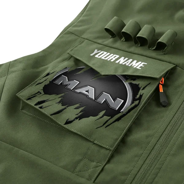 MAN Truck Gift For Truckers Exclusive Logo Outdoor Vest BLT4225MAN - ArmyGreen - Image 2