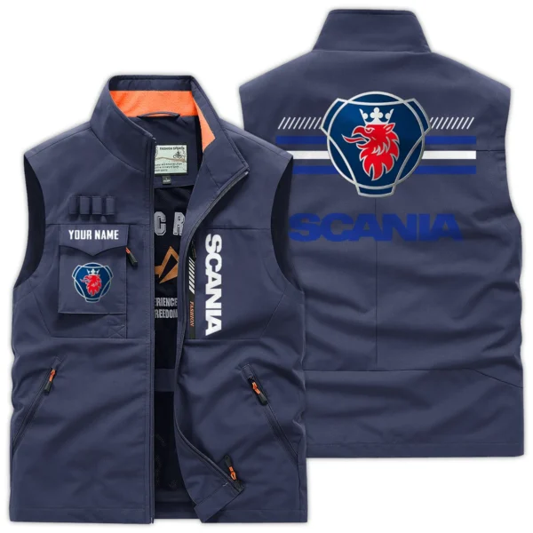 Scania Gift For Truckers Exclusive Logo Outdoor Vest BLT14225SCA - DarkBlue