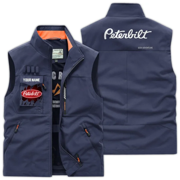 Peterbilt Gift For Truckers Exclusive Logo Outdoor Vest BLT4225PTB - DarkBlue