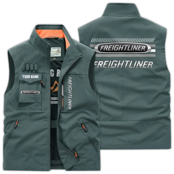 Freightliner Gift For Truckers Exclusive Logo Outdoor Vest BLT14225FRE - BeanGreen