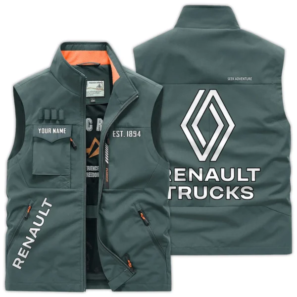 Renault Trucks Gift For Truckers Exclusive Logo Outdoor Vest BLT16225RT - BeanGreen