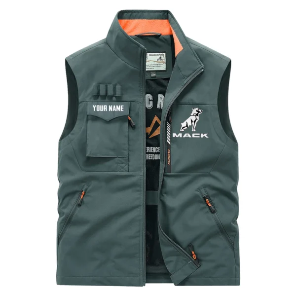 Mack Trucks Gift For Truckers Exclusive Logo Outdoor Vest BLT17225MT - BeanGreen