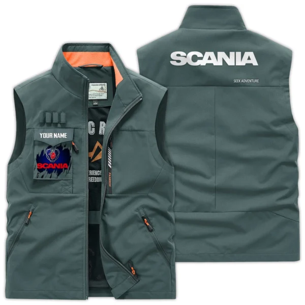 Scania Gift For Truckers Exclusive Logo Outdoor Vest BLT4225SCA - BeanGreen