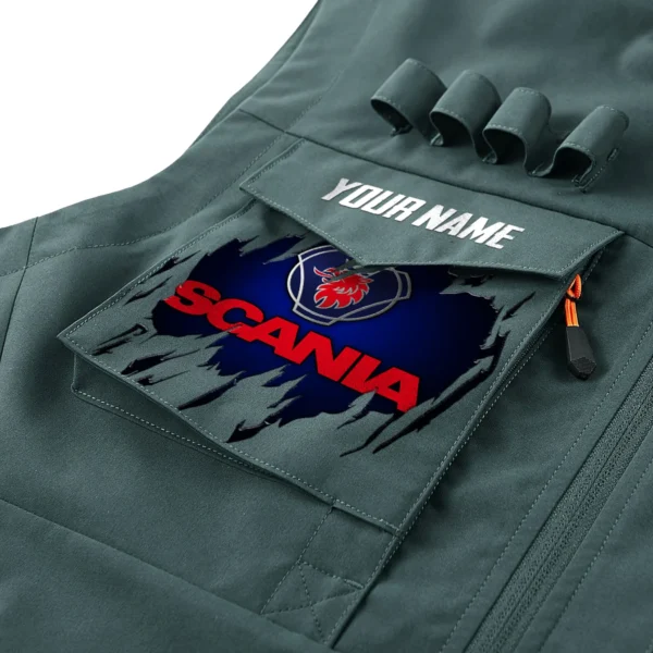 Scania Gift For Truckers Exclusive Logo Outdoor Vest BLT4225SCA - BeanGreen - Image 2